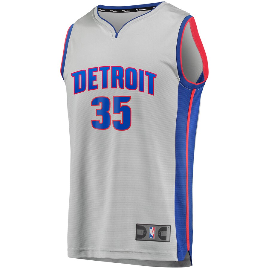 Alternative view of Christian Wood Detroit Pistons Fanatics Branded Youth Fast Break Replica Player Jersey - Statement Edition - Gray