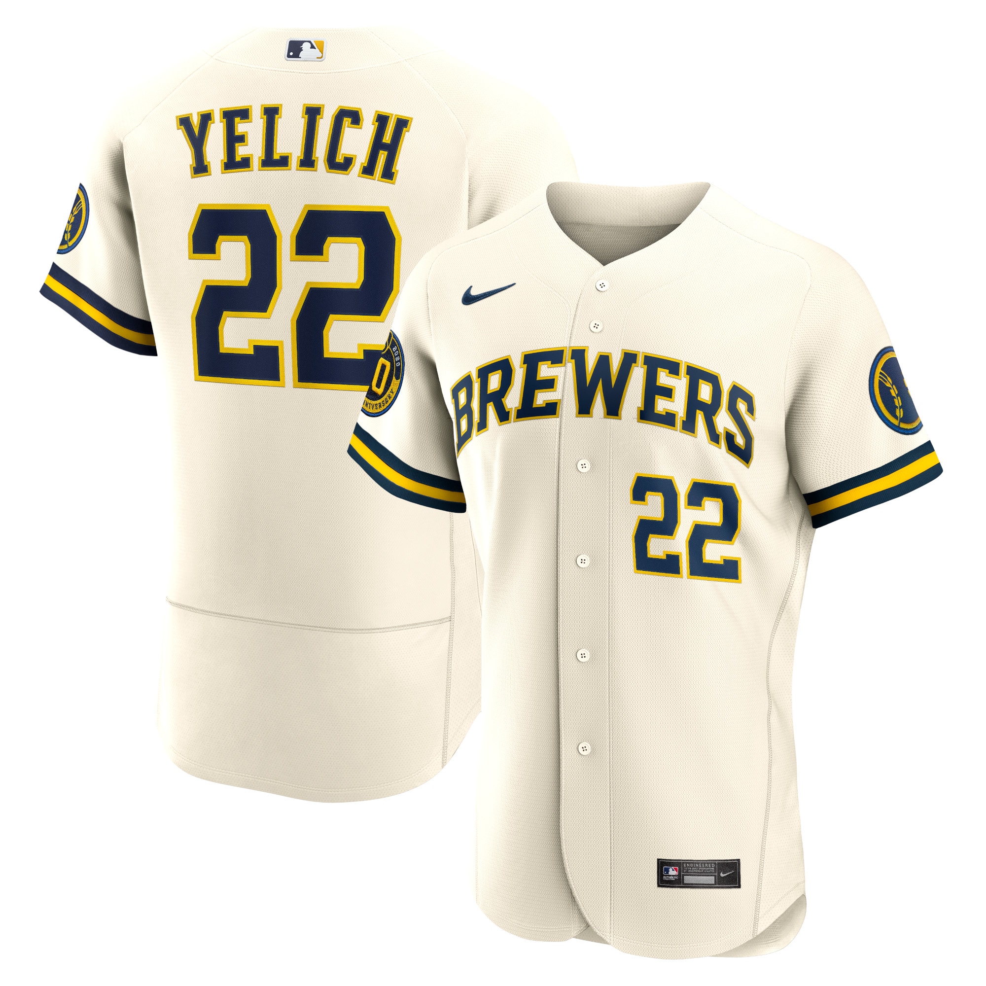 Christian Yelich Milwaukee Brewers Home Authentic Player Jersey - Cream