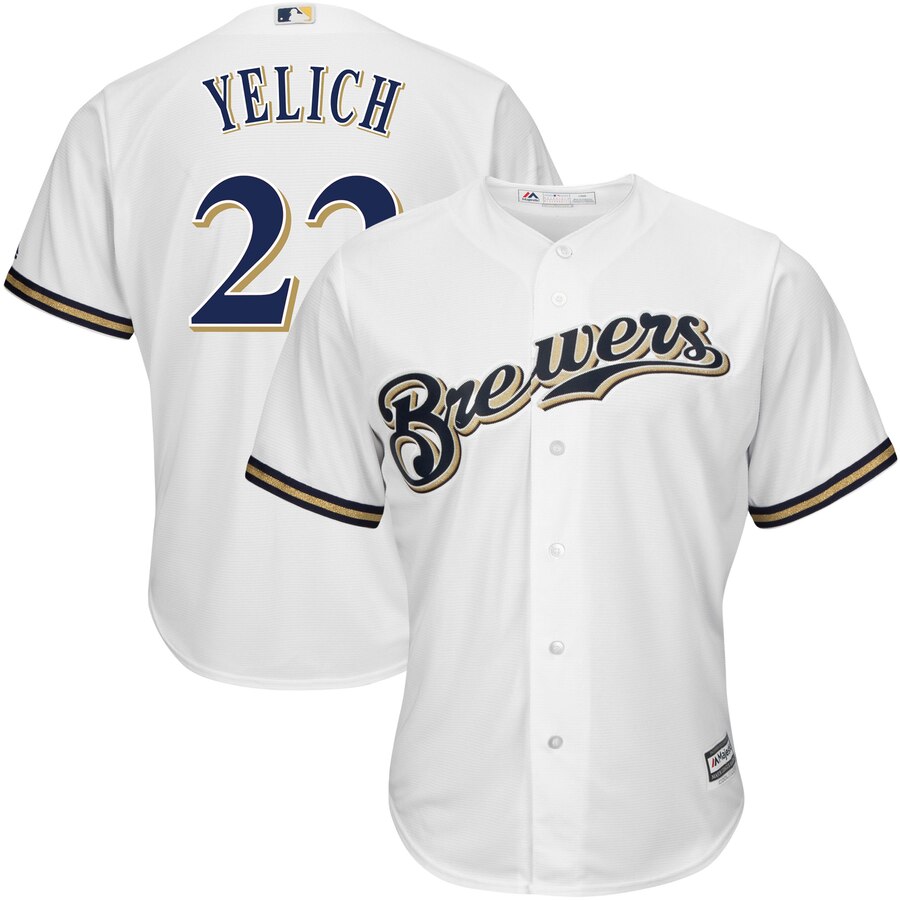 Christian Yelich Milwaukee Brewers Majestic Big And Tall Home Cool Base Player Jersey - White
