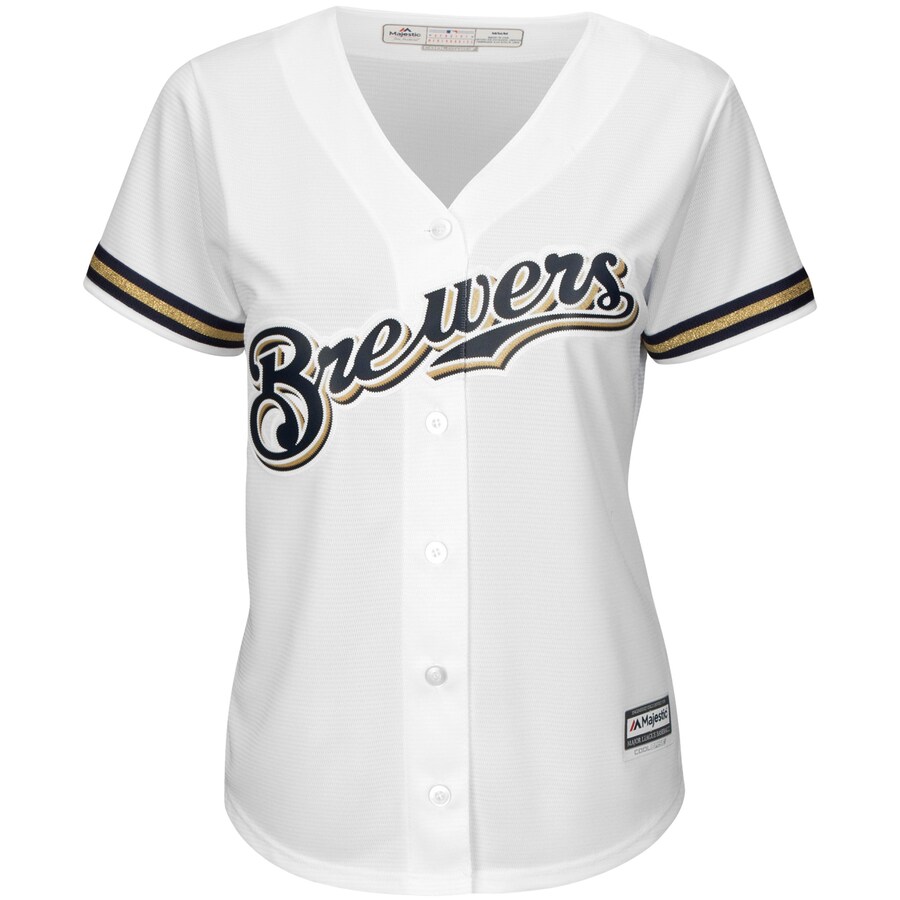 Alternative view of Christian Yelich Milwaukee Brewers Majestic Women's Plus Size Home Cool Base Player Jersey - White