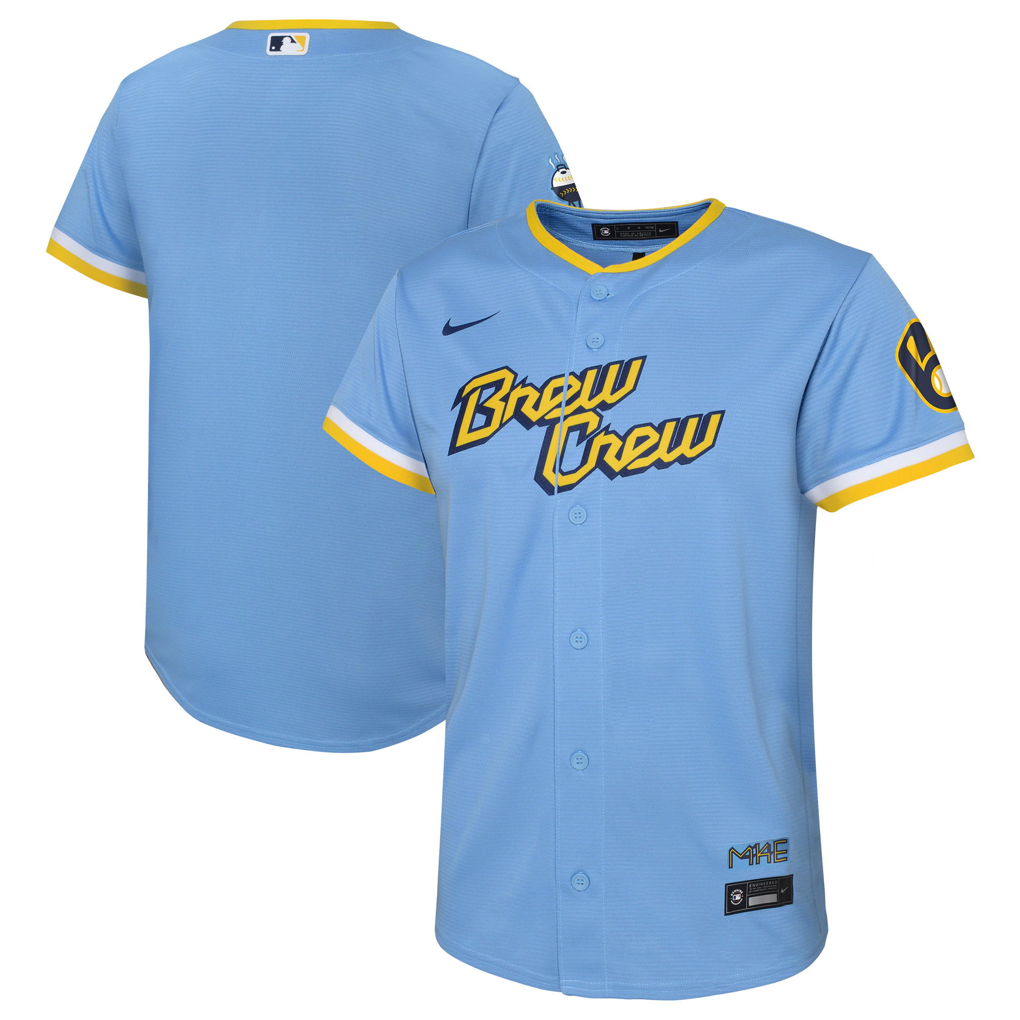 Christian Yelich Milwaukee Brewers Preschool 2022 City Connect Replica Player Jersey - Powder Blue