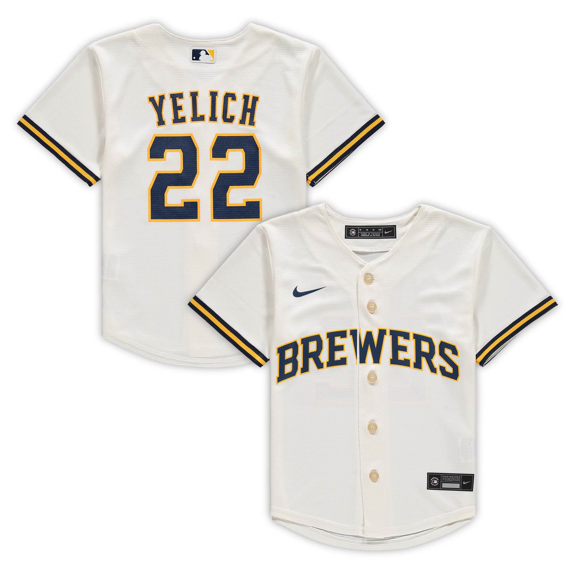 Christian Yelich Milwaukee Brewers Preschool Home Replica Player Jersey – Cream