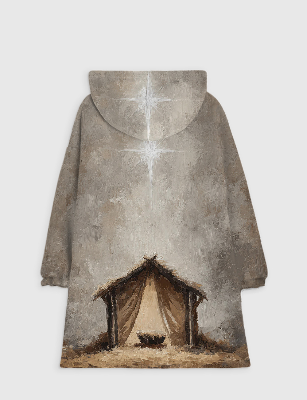 Alternative view of Christmas Christian Jesus Nativity Blanket Hoodie