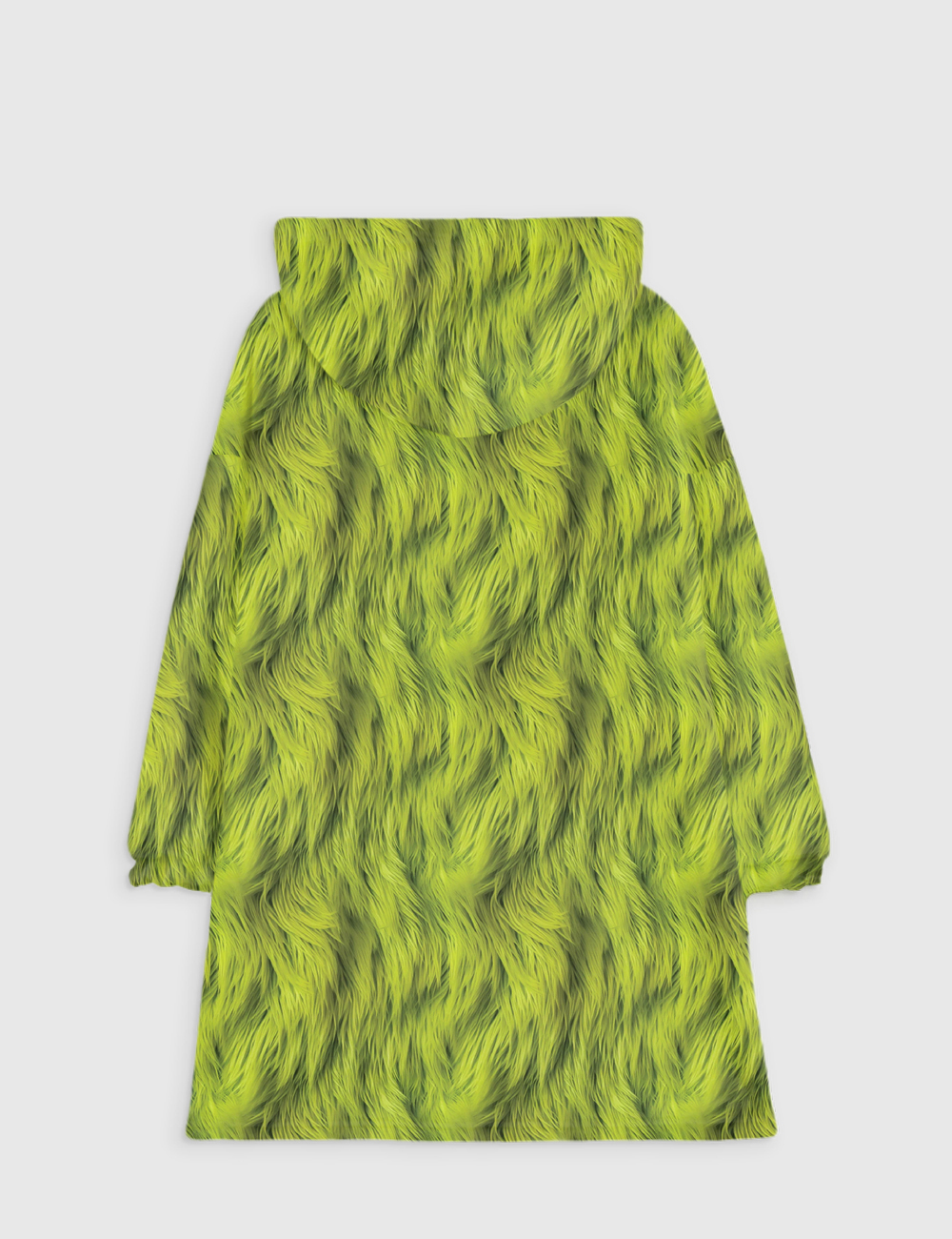Alternative view of Christmas Grinch Green Fur Blanket Hoodie