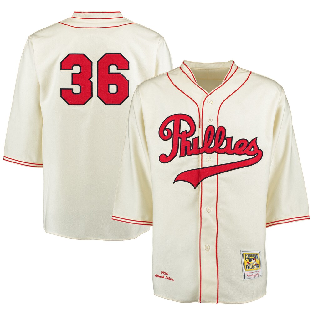 Chuck Klein 1936 Philadelphia Phillies Mitchell & Ness Throwback Jersey - Cream