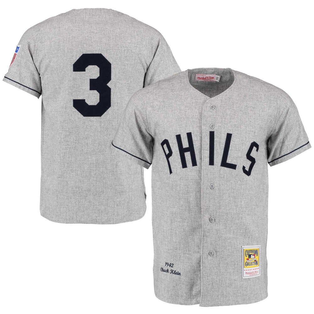 Chuck Klein 1942 Philadelphia Phillies Mitchell & Ness Throwback Jersey - Gray