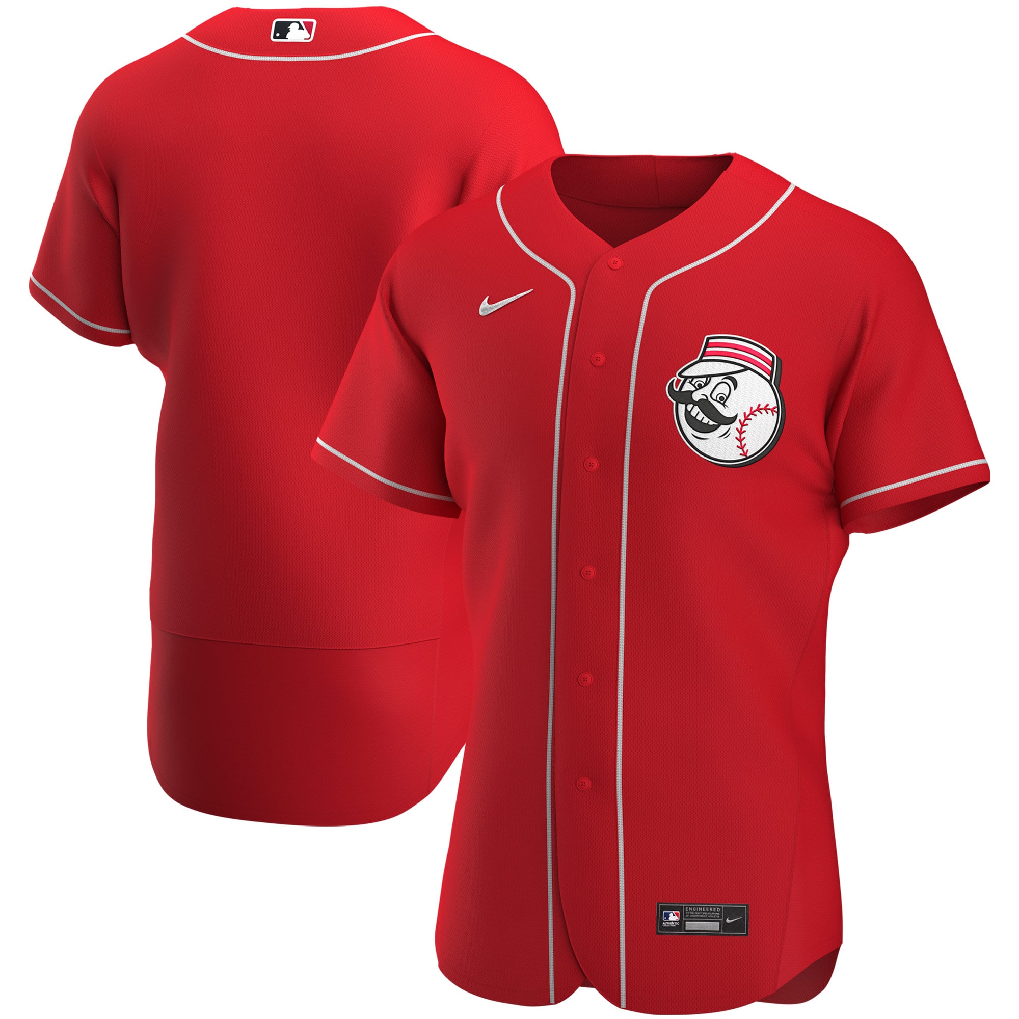 Cincinnati Reds Alternate Authentic Team Logo Jersey – Scarlet