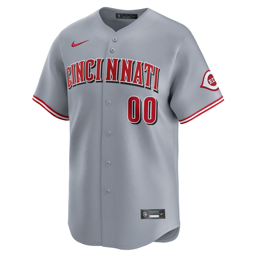 Alternative view of Cincinnati Reds Away Limited Custom Men Jersey - Gray
