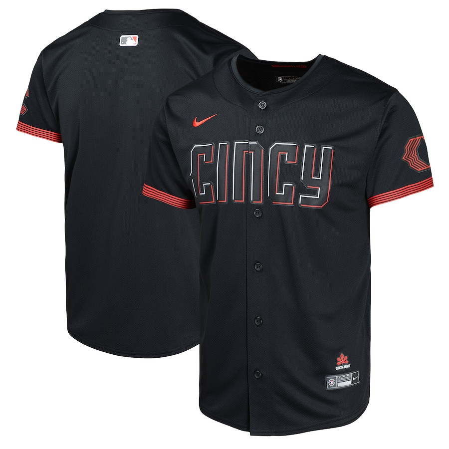 Cincinnati Reds City Connect Limited YOUTH Jersey - Black
