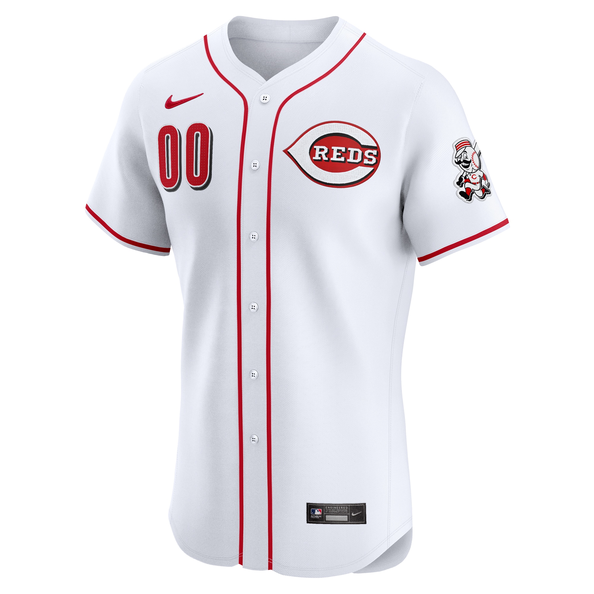 Alternative view of Cincinnati Reds Home Elite Custom Jersey - White