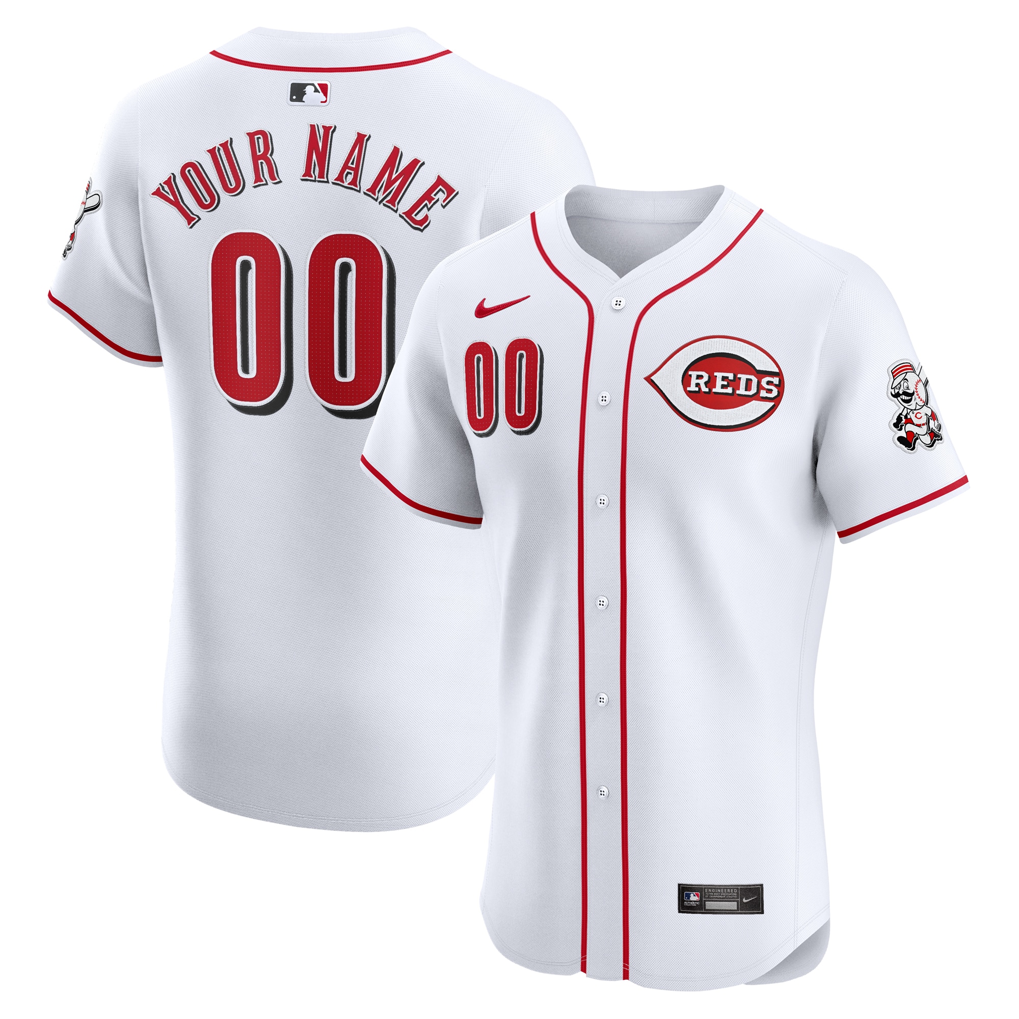 Cincinnati Reds Home Elite Custom Jersey - White