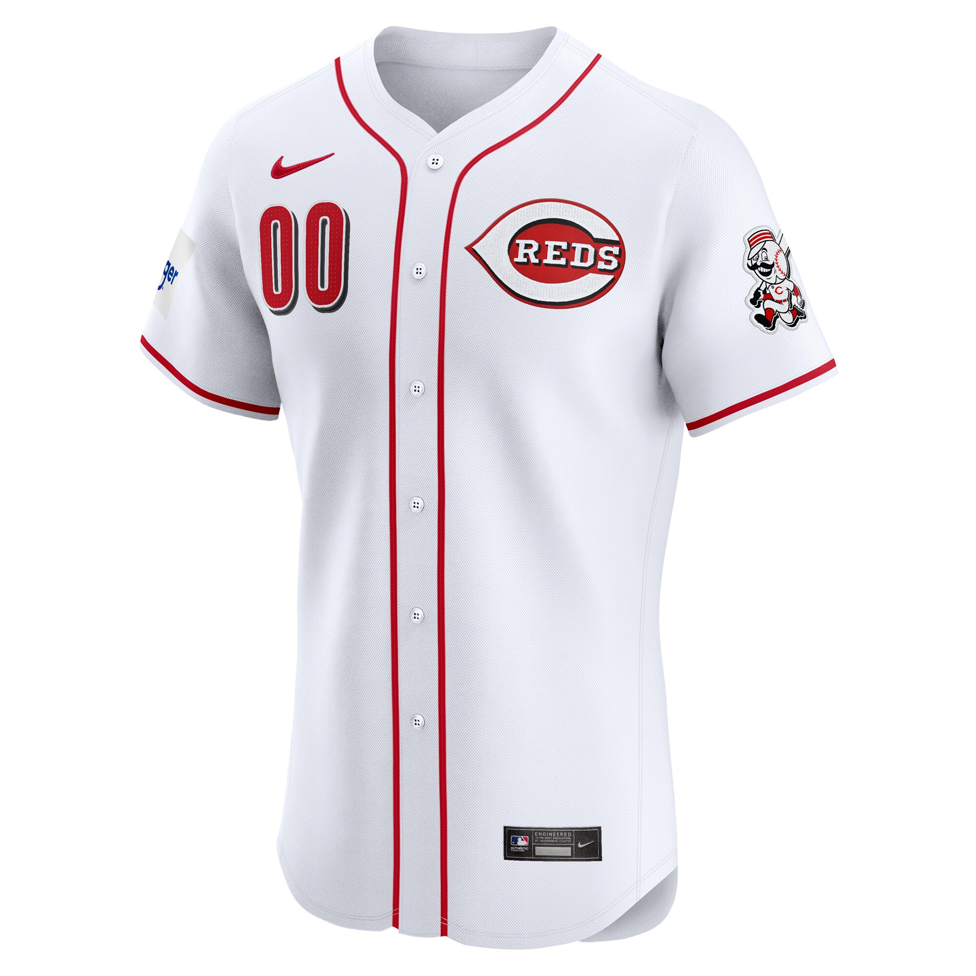 Alternative view of Cincinnati Reds Home Elite Custom Patch Jersey - White