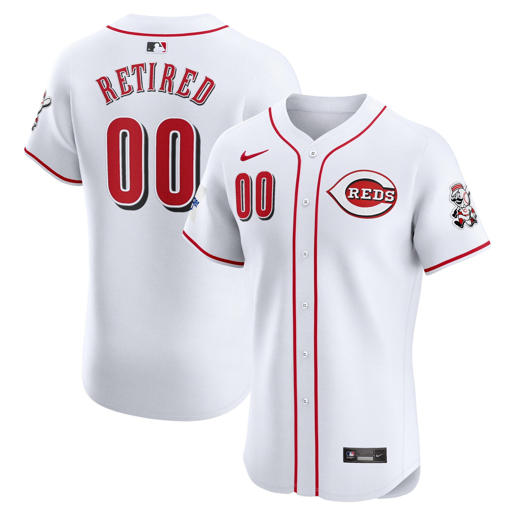Cincinnati Reds Home Elite Pick-a-player Retired Roster Patch Jersey - White