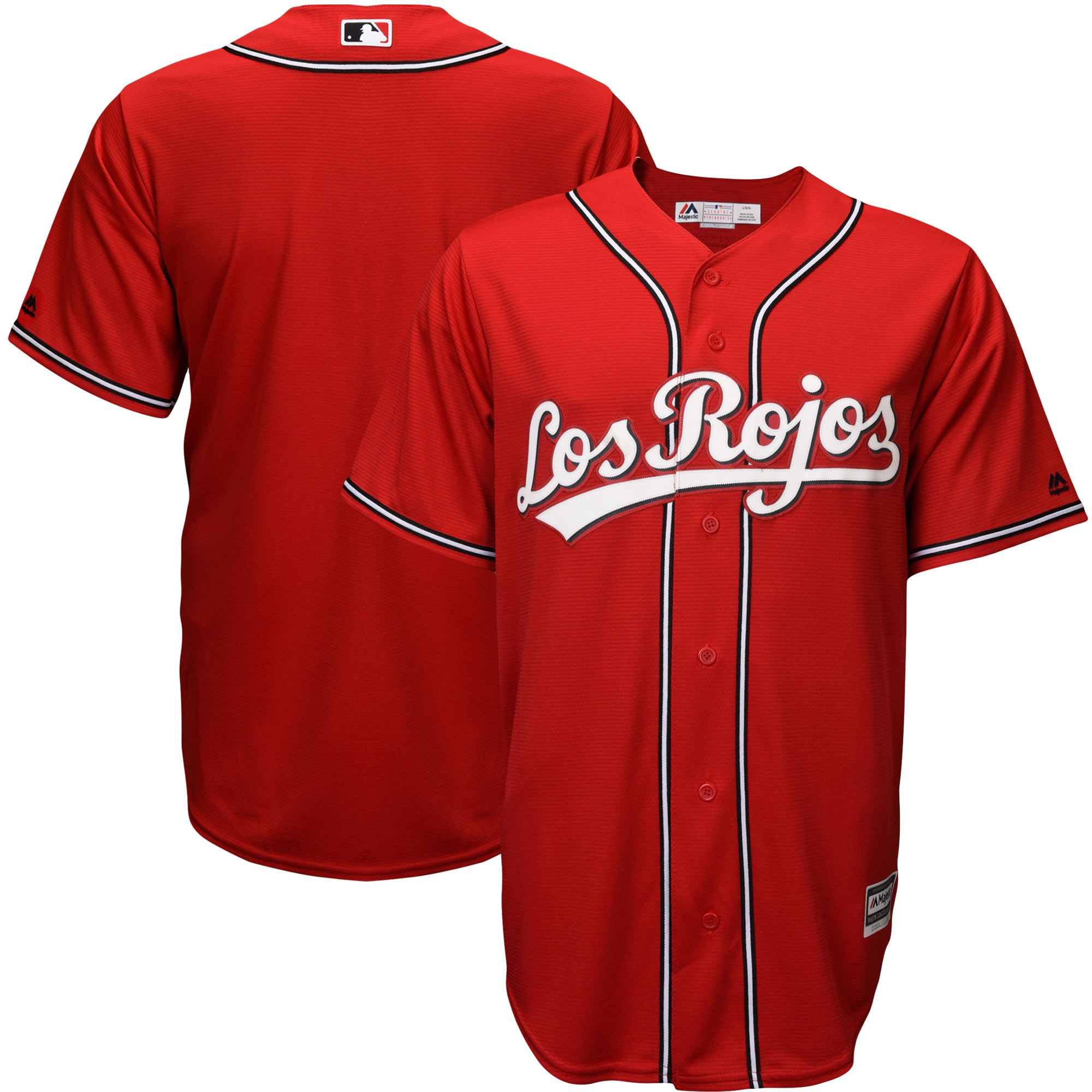 Cincinnati Reds Majestic Alternate Los Rojos Cool Base Jersey – Scarlet