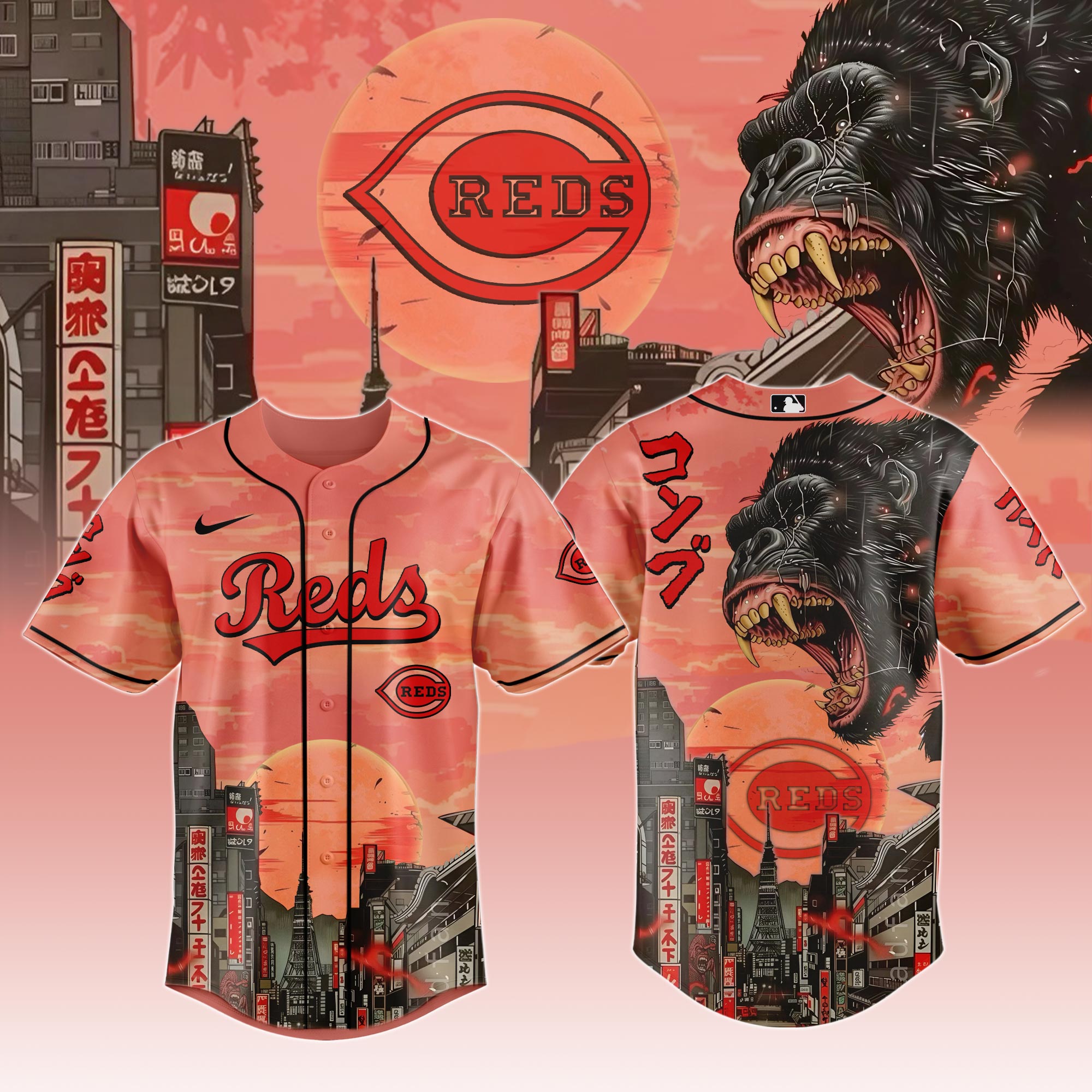 Cincinnati Reds Mlb X Kong Collection 1 Baseball Jersey