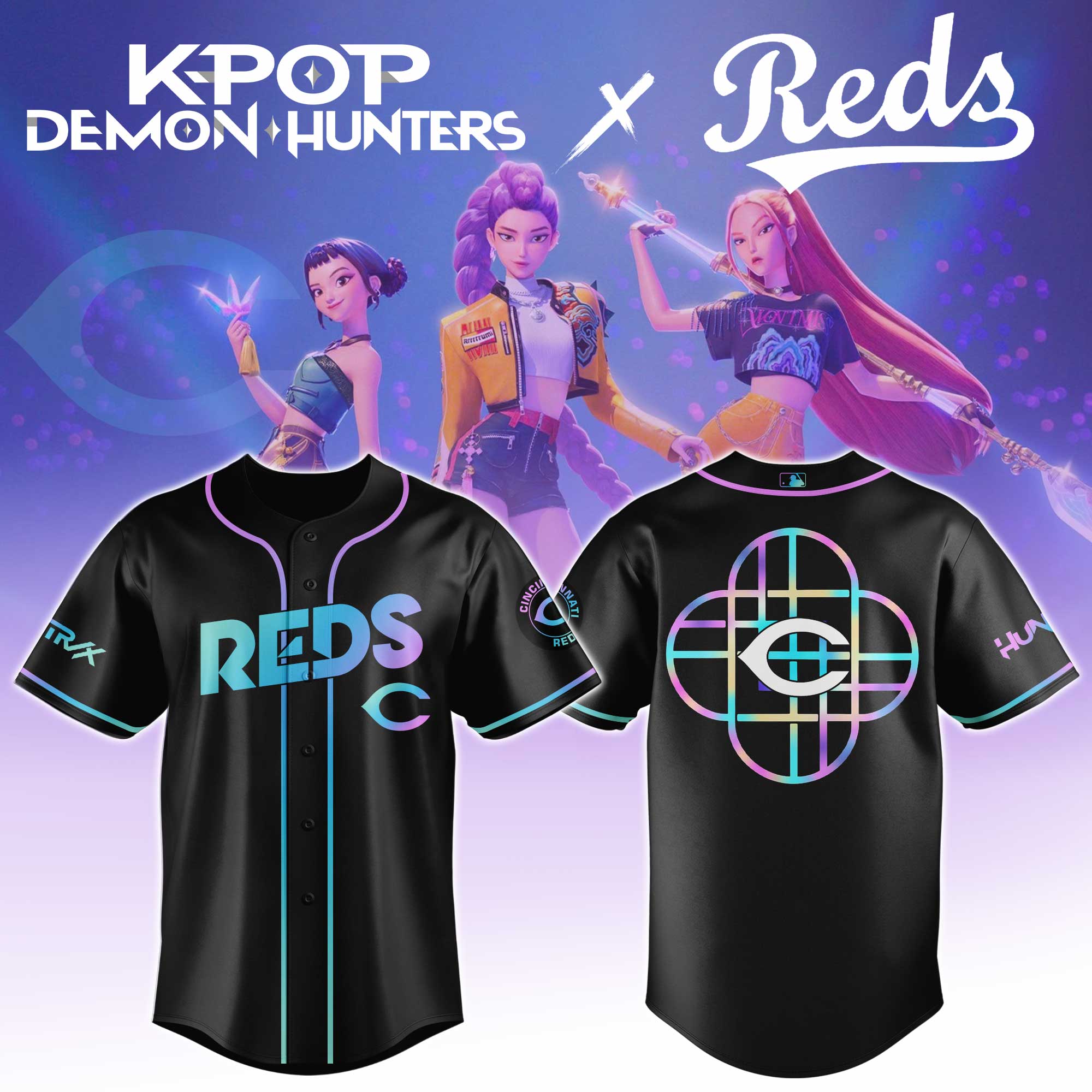 Cincinnati Reds Mlb X Kpop Demon Hunters Huntrx Baseball Jersey
