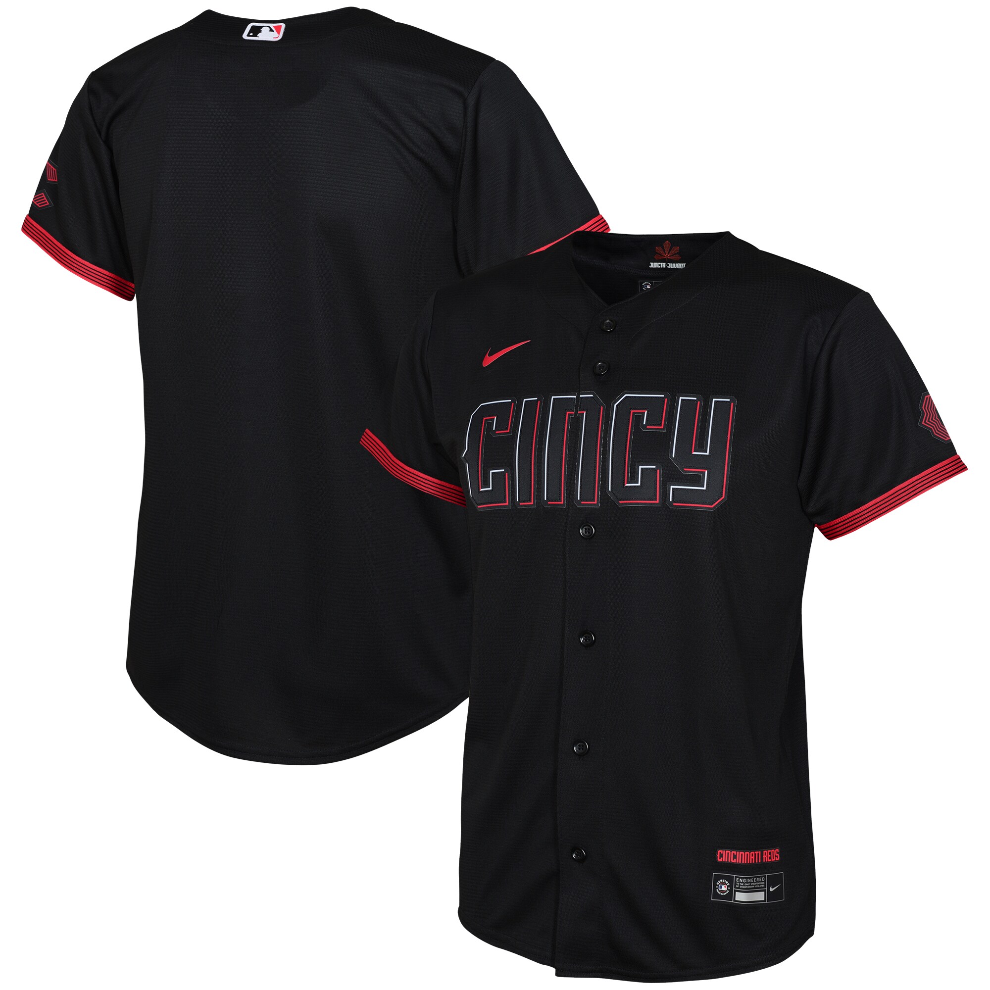 Alternative view of Cincinnati Reds Preschool 2023 City Connect Replica Jersey - Black