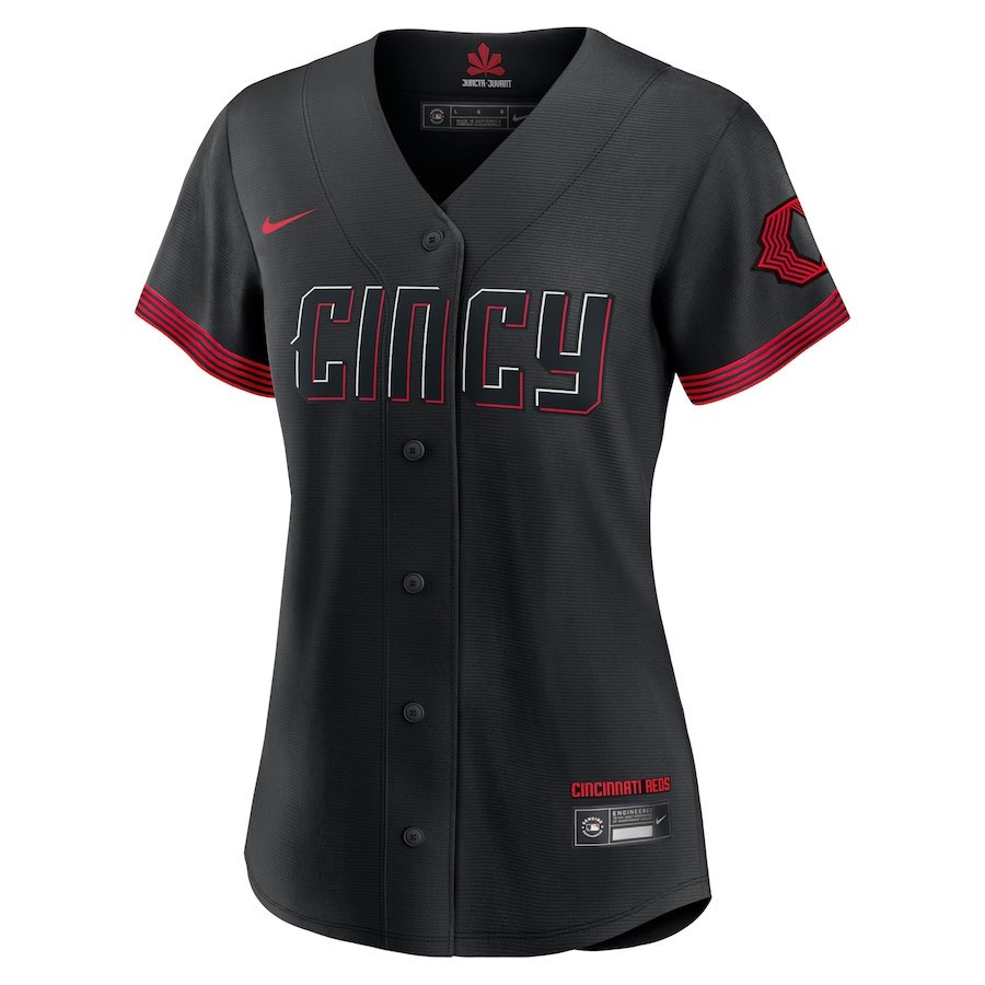 Alternative view of Cincinnati Reds Women's 2023 City Connect Jersey - Black