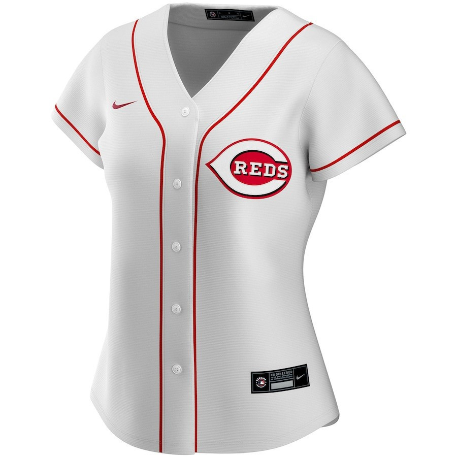 Alternative view of Cincinnati Reds Women's Home Custom Jersey - White