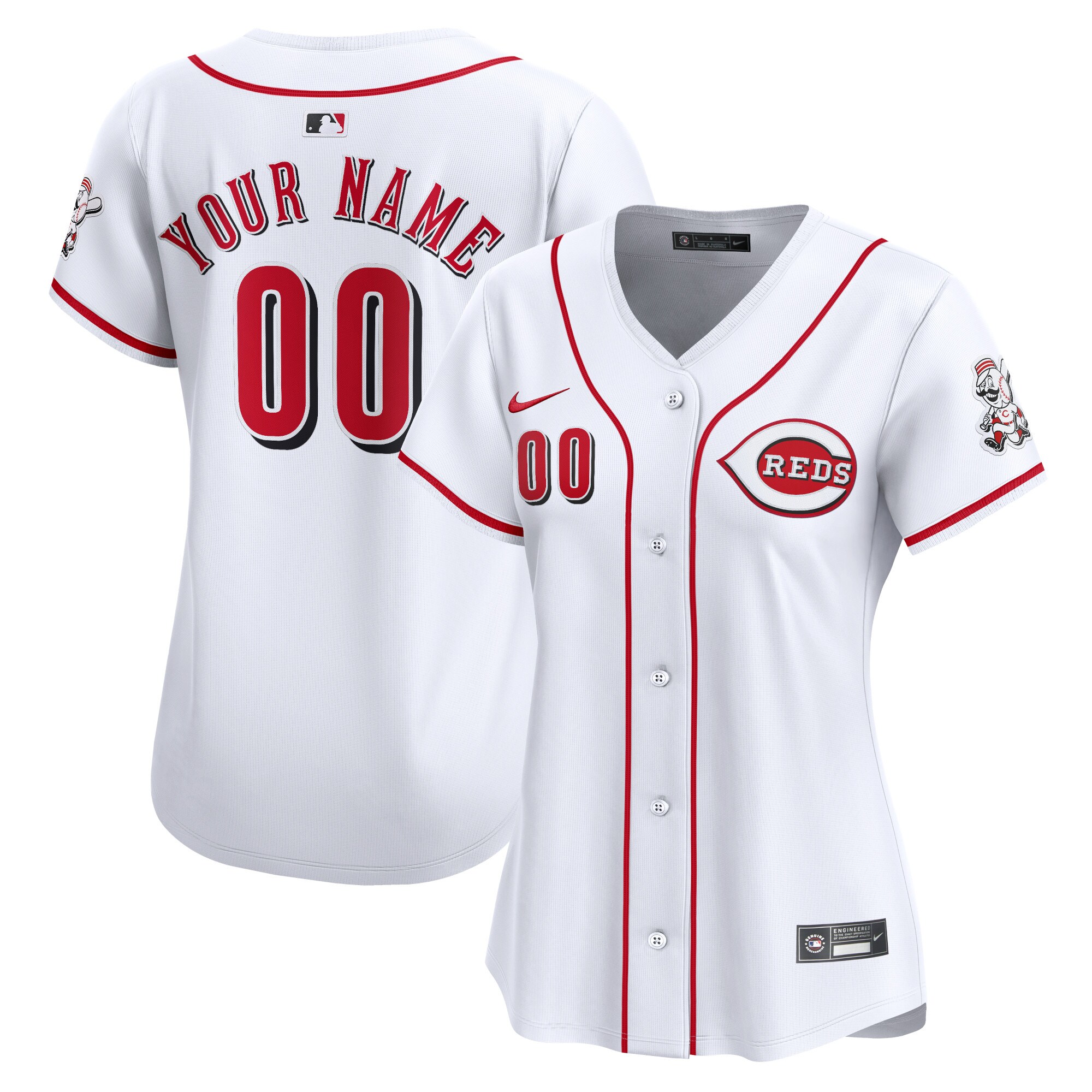 Cincinnati Reds Women's Home Limited Custom Jersey - White