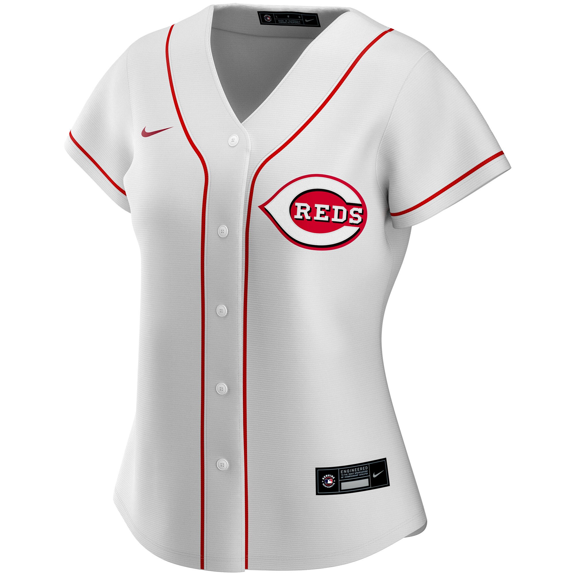 Alternative view of Cincinnati Reds Women's Home Replica Custom Jersey - White