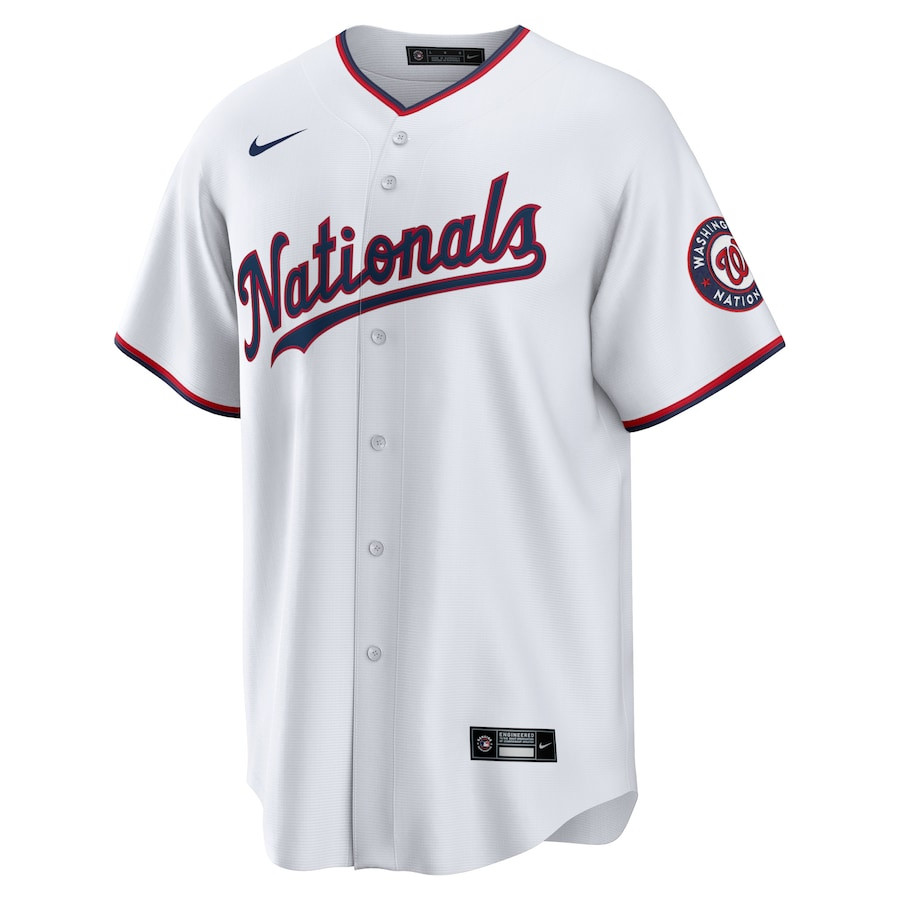 Alternative view of C.J. Abrams 5 Washington Nationals Home Men Jersey - White - JS300 