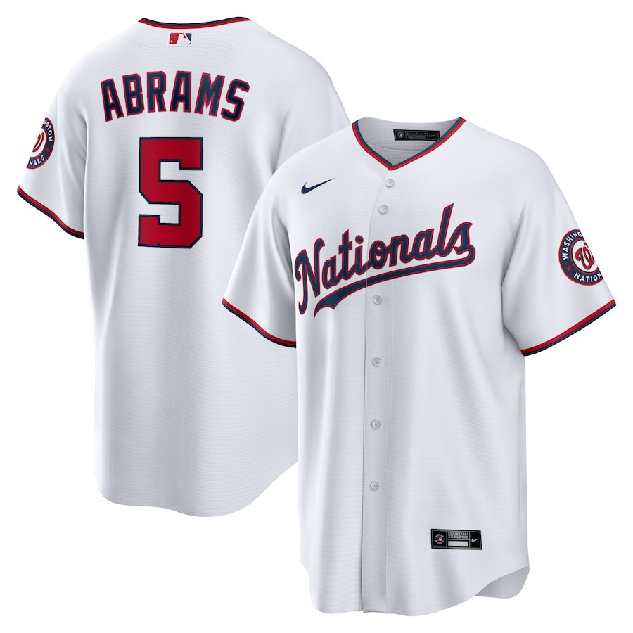 CJ Abrams 5 Washington Nationals Home Men Jersey - White - JS448 