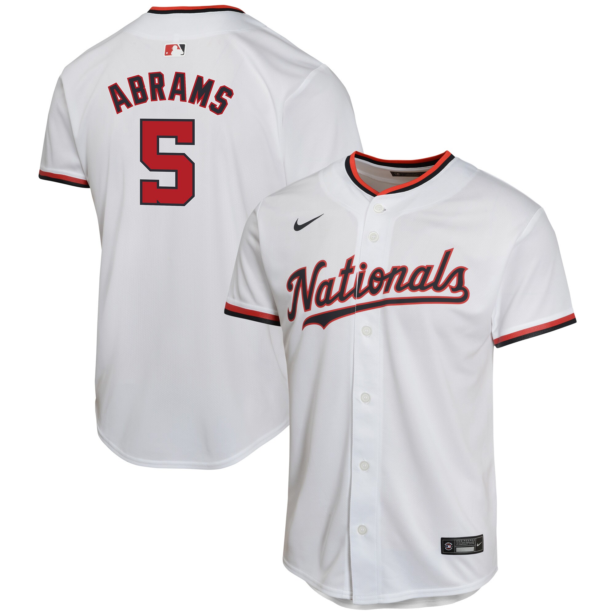 Cj Abrams Washington Nationals Youth Home Game Player Jersey - White