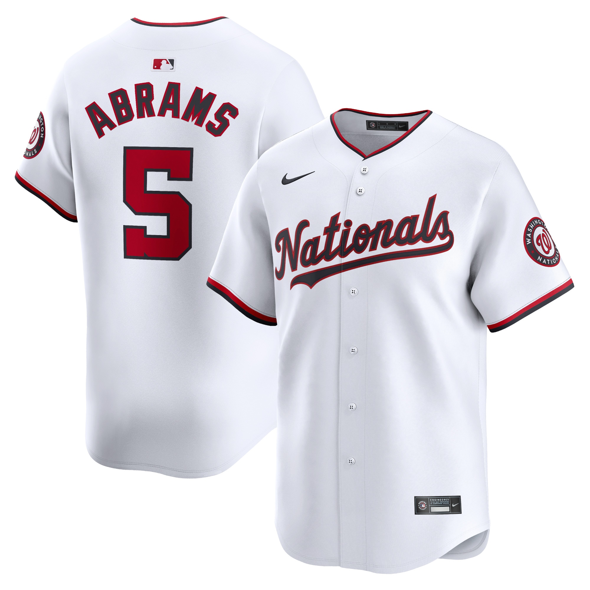 Cj Abrams Washington Nationals Youth Home Limited Player Jersey - White