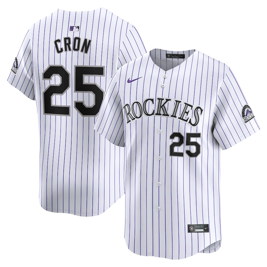CJ Cron 25 Colorado Rockies Home Limited Player Men Jersey - White