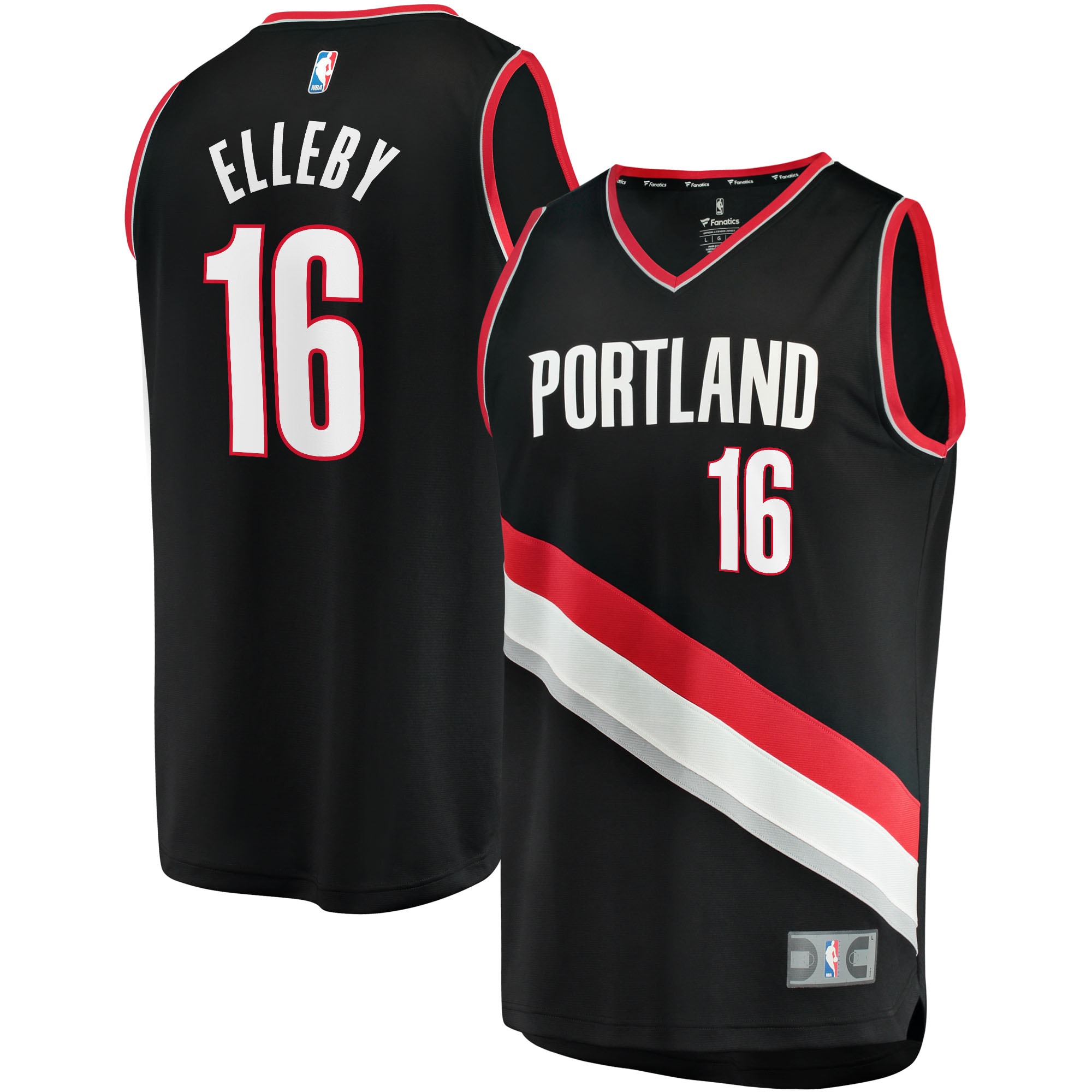 Alternative view of Cj Elleby Portland Trail Blazers Fanatics Branded 2021/22 Fast Break Replica Jersey - Icon Edition - Black