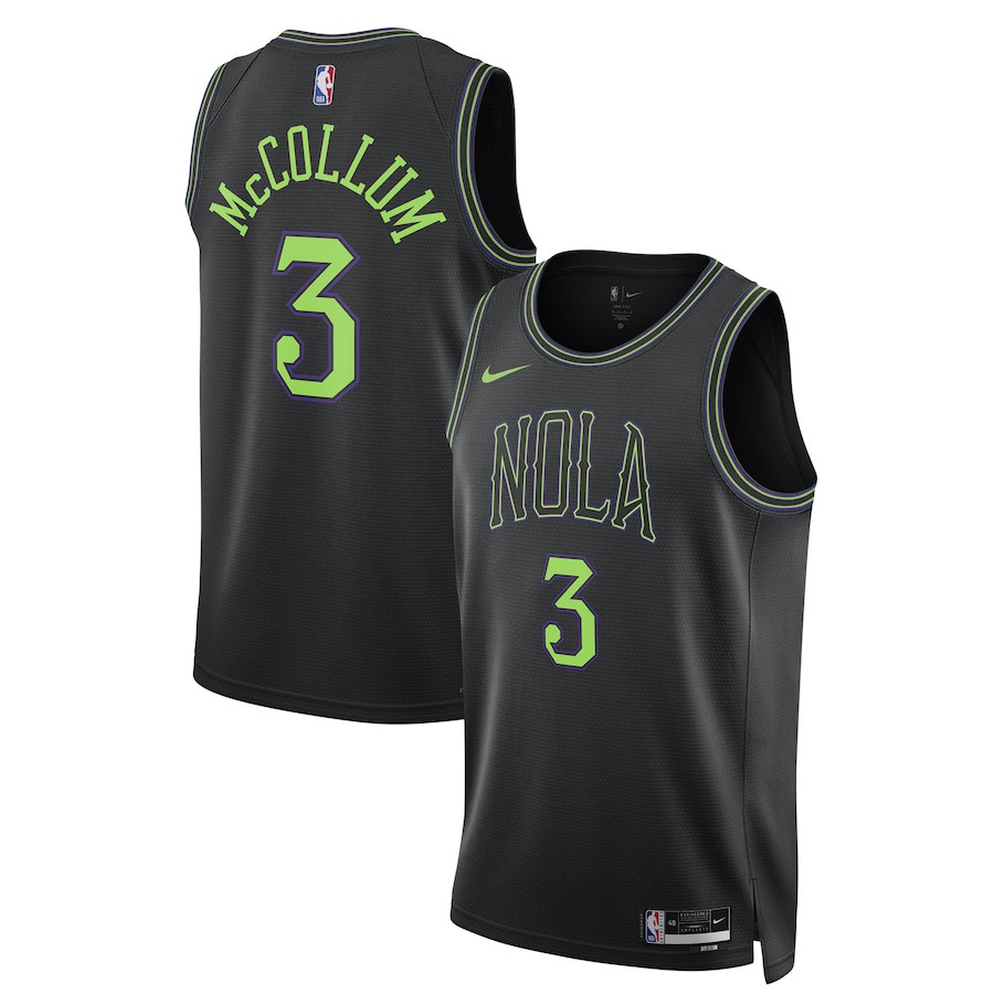 CJ McCollum 3 New Orleans Pelicans 2023/24 Swingman Jersey - City Edition - Unisex Black - JS395 