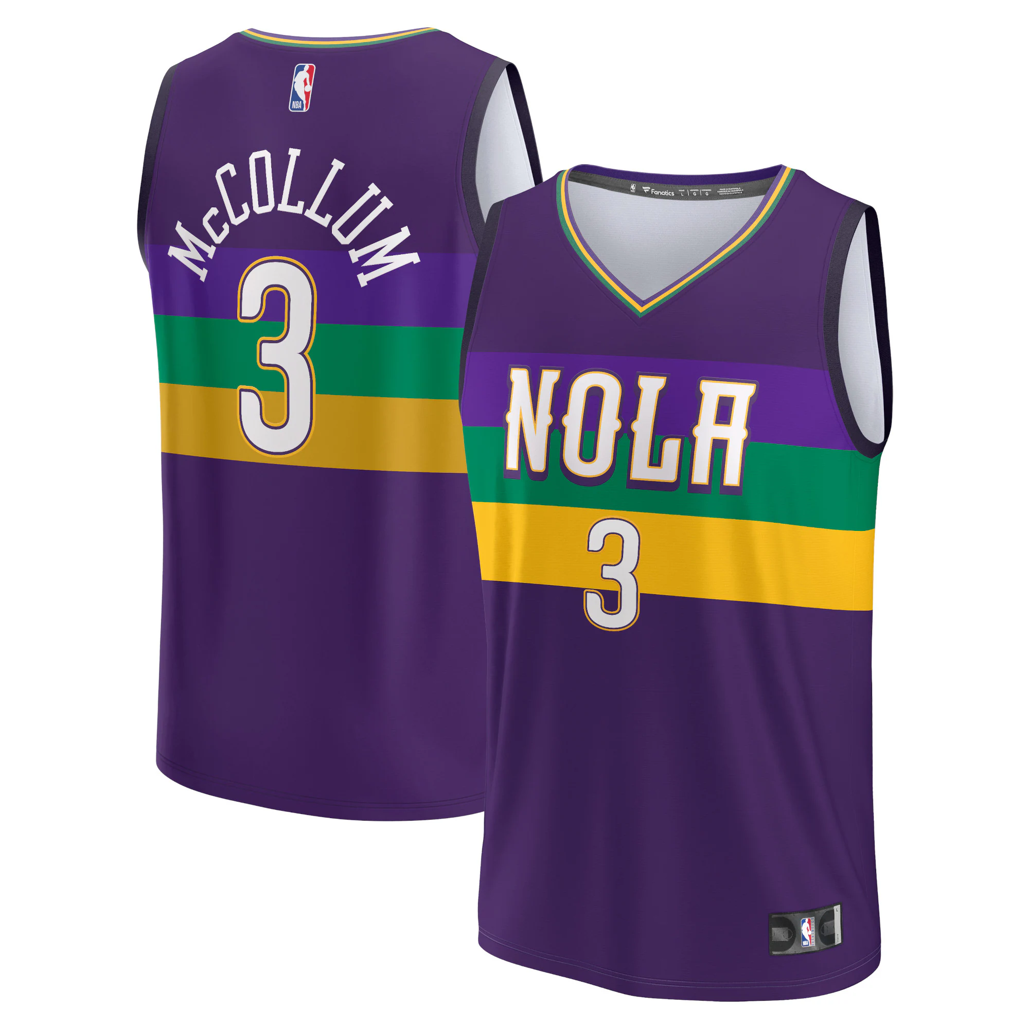 Cj Mccollum New Orleans Pelicans Fanatics Branded Youth 2022/23 Fastbreak Jersey - City Edition - Purple