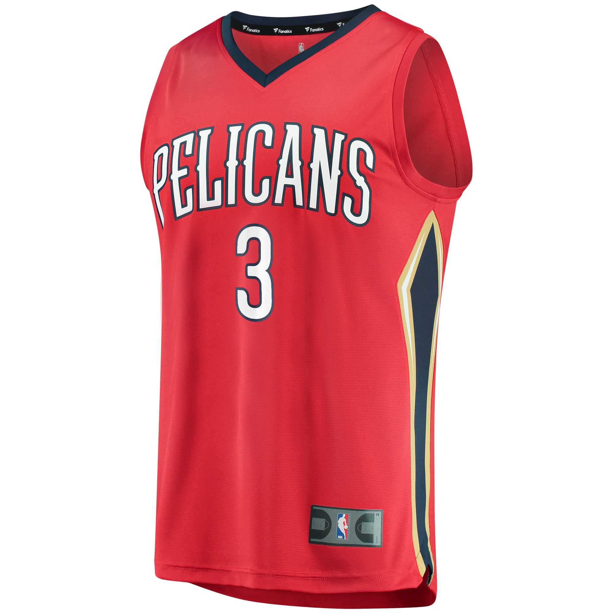 Alternative view of C.j. Mccollum New Orleans Pelicans Fanatics Youth Fast Break Replica Player Jersey Red - Statement Edition