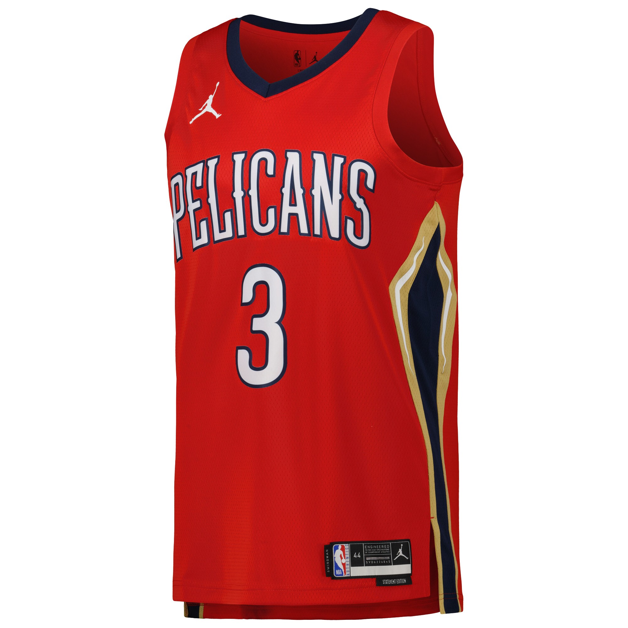 Alternative view of Cj Mccollum New Orleans Pelicans Jordan Brand Unisex Swingman Jersey – Statement Edition – Red