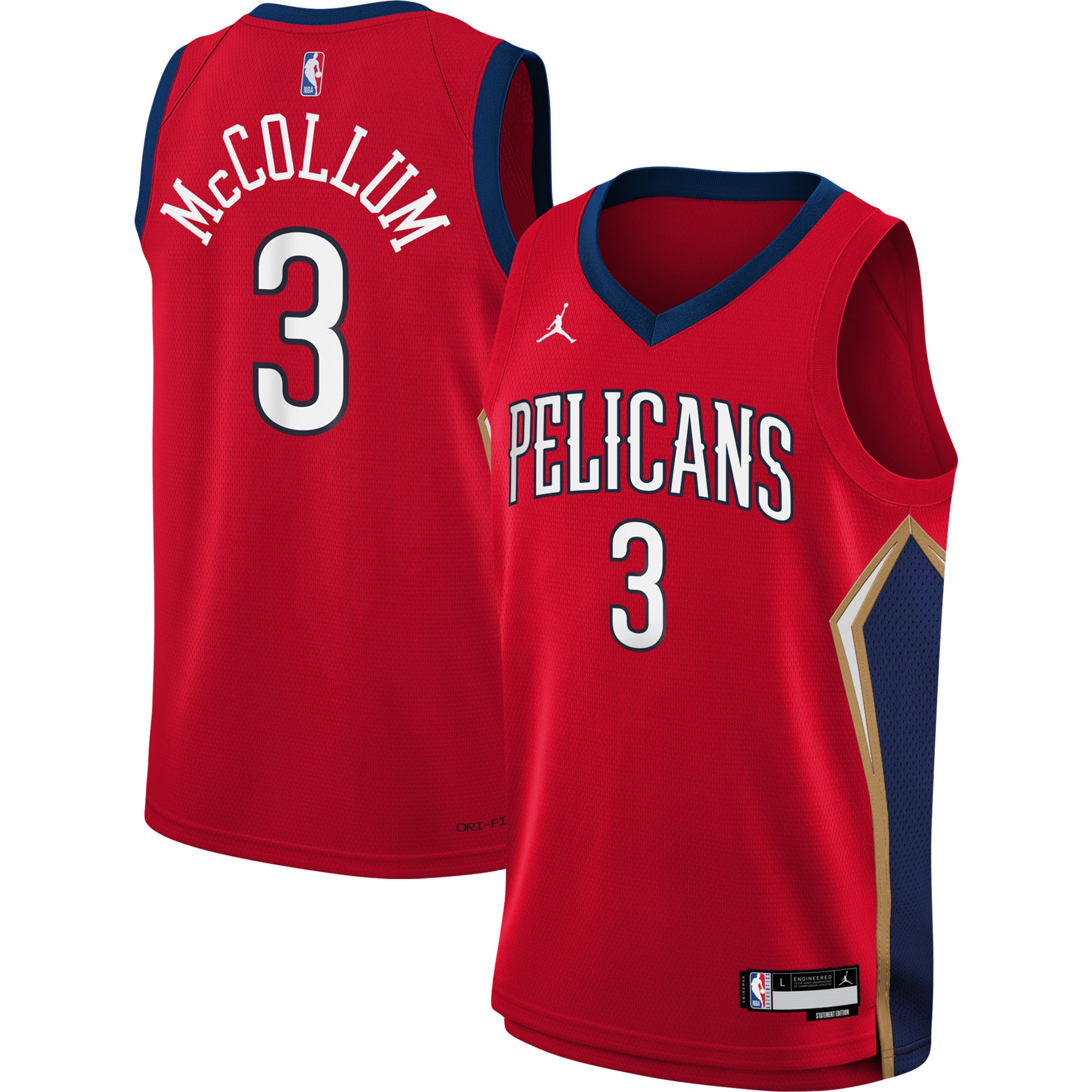 C.j. Mccollum New Orleans Pelicans Jordan Brand Youth Swingman Jersey – Statement Edition – Red