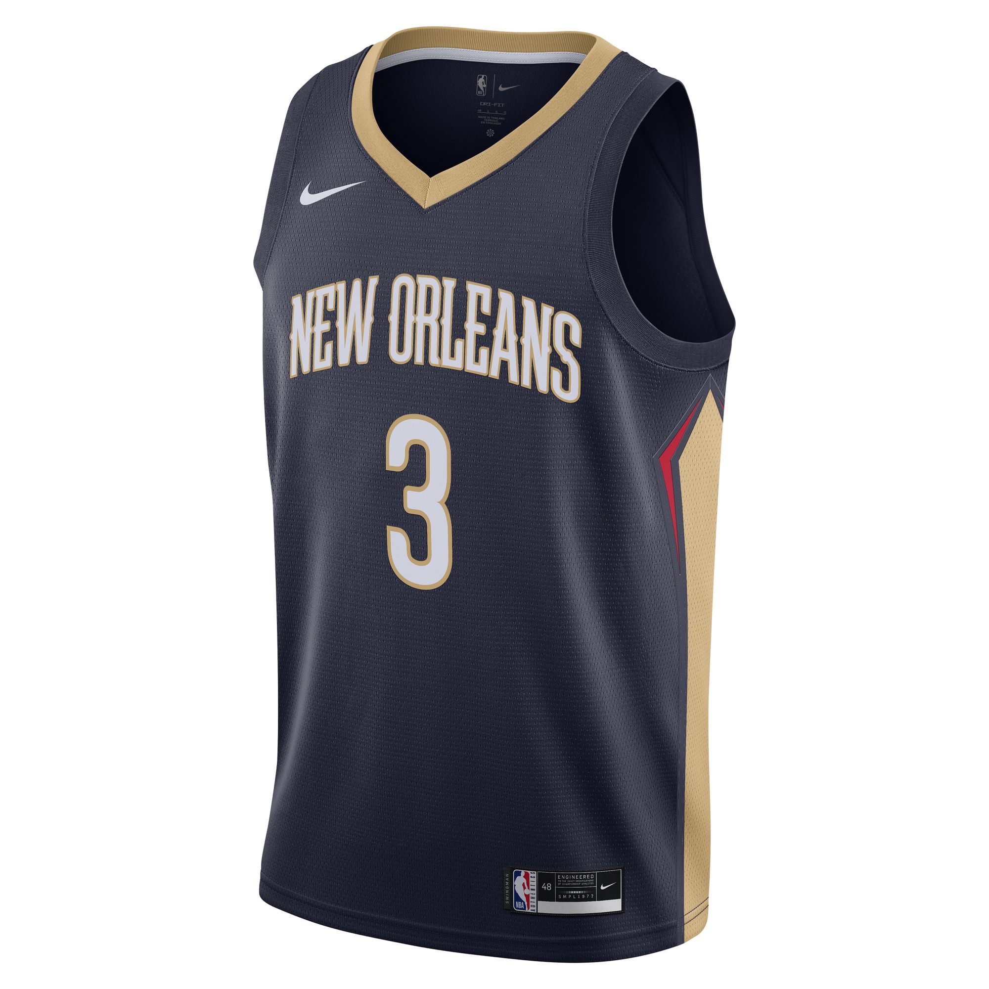 Alternative view of C.j. Mccollum New Orleans Pelicans Swingman Jersey - Icon Edition - Navy