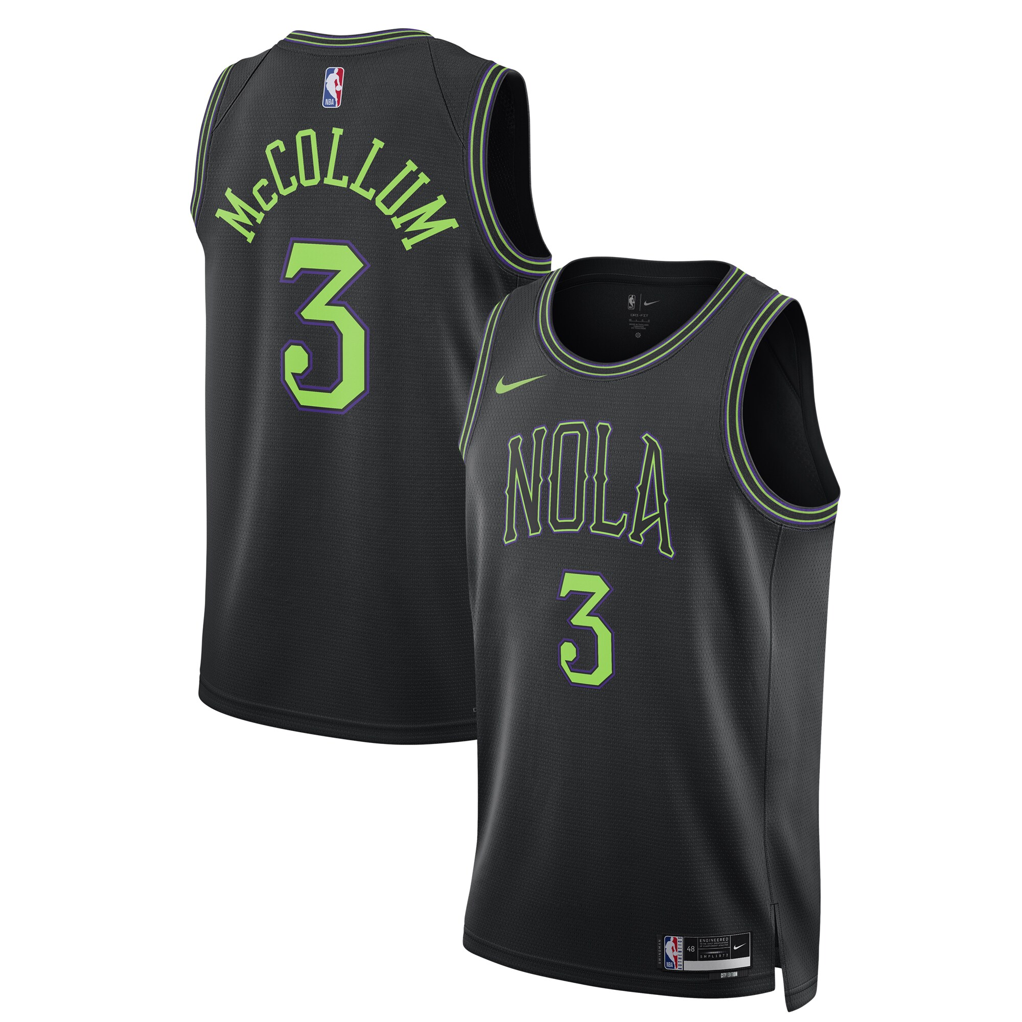 Cj Mccollum New Orleans Pelicans Unisex 2023/24 Swingman Jersey - Black - City Edition