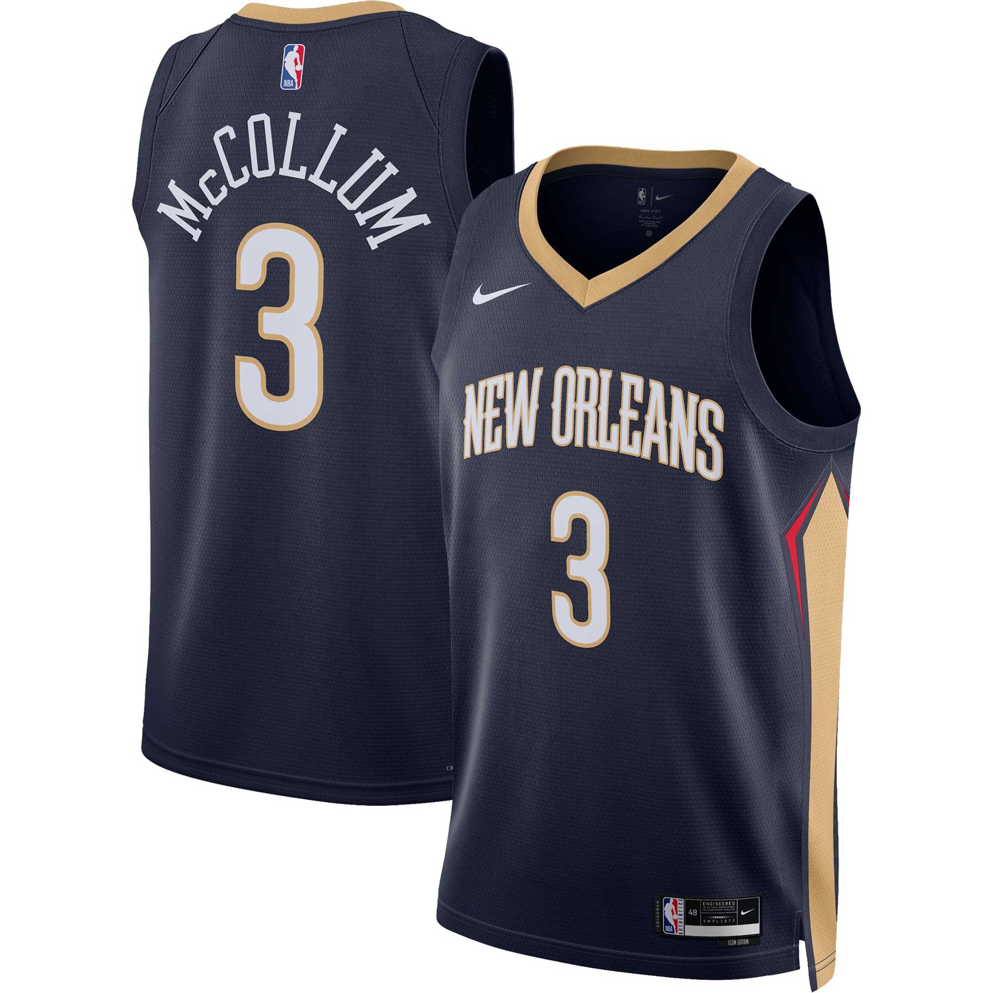 C.j. Mccollum New Orleans Pelicans Unisex Swingman Jersey – Icon Edition – Navy