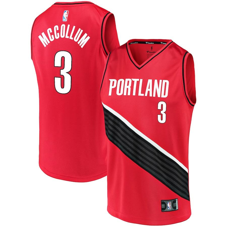 Cj Mccollum Portland Trail Blazers Fanatics Branded Fast Break Team Replica Jersey Red - Statement Edition