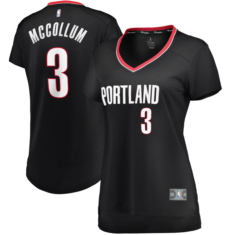 C.j. Mccollum Portland Trail Blazers Fanatics Branded Women's Fast Break Player Jersey - Icon Edition - Black