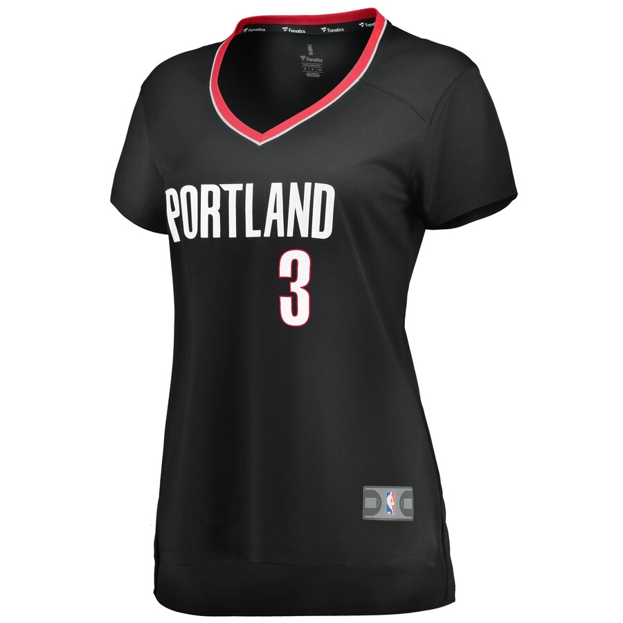 Alternative view of C.j. Mccollum Portland Trail Blazers Fanatics Branded Women's Fast Break Player Jersey - Icon Edition - Black