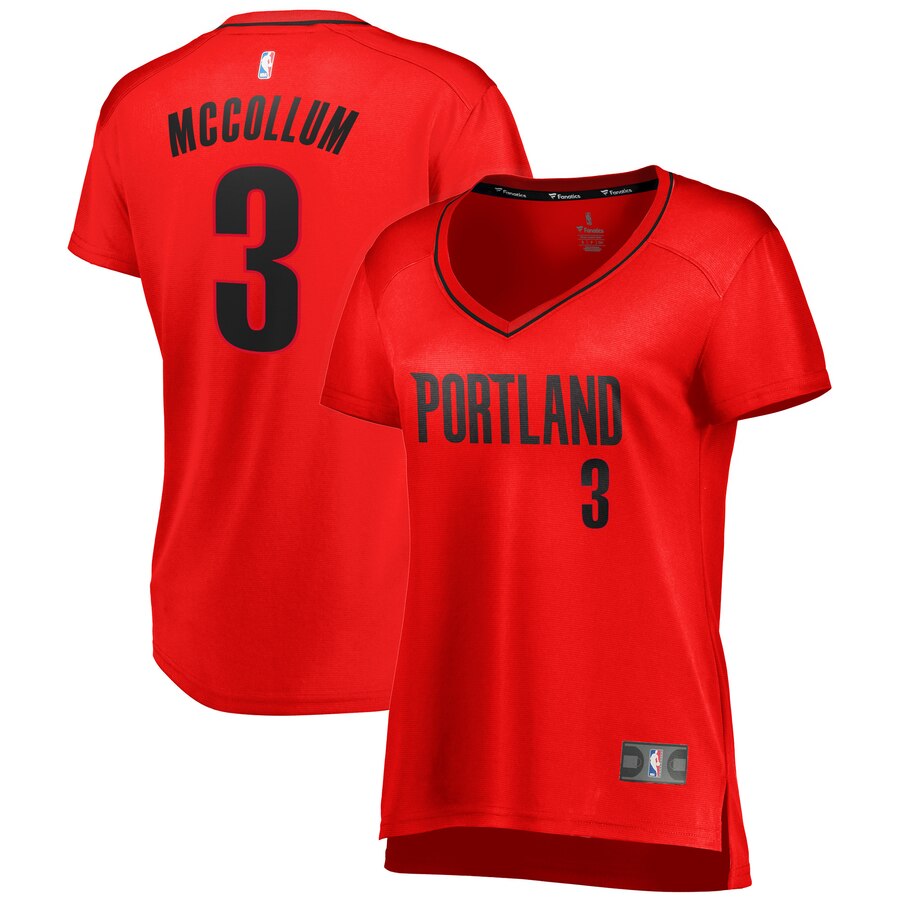 C.j. Mccollum Portland Trail Blazers Fanatics Branded Women's Fast Break Replica Statement Edition Jersey - Red