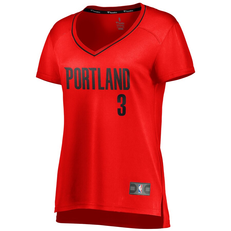 Alternative view of C.j. Mccollum Portland Trail Blazers Fanatics Branded Women's Fast Break Replica Statement Edition Jersey - Red