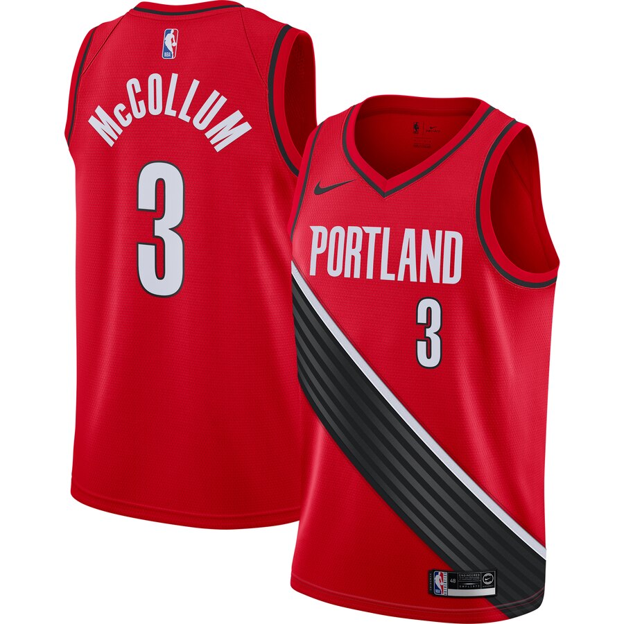 C.j. Mccollum Portland Trail Blazers Finished Swingman Jersey Red - Statement Edition