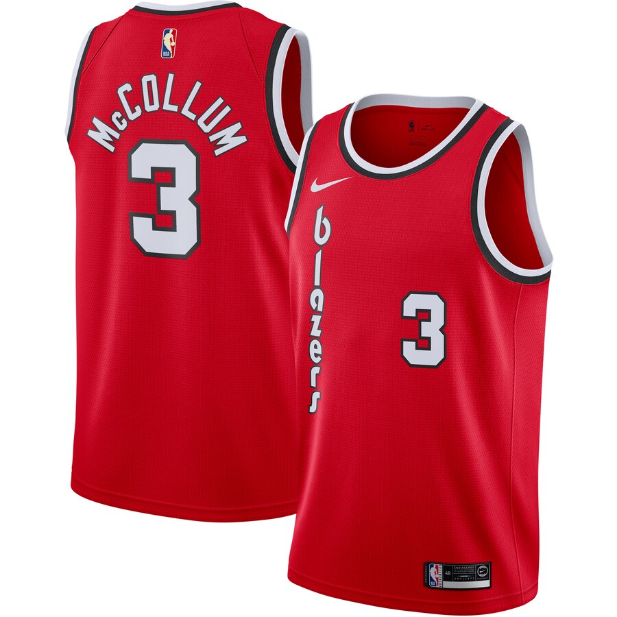 C.j. Mccollum Portland Trail Blazers Hardwood Classics Finished Swingman Jersey - Red