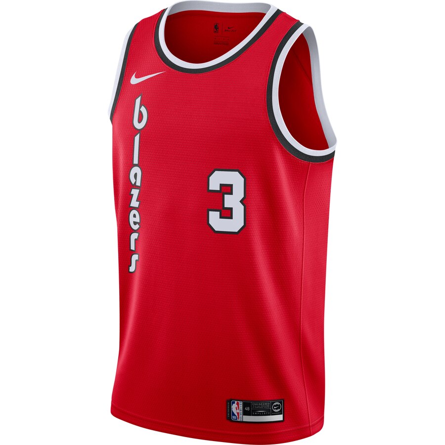 Alternative view of C.j. Mccollum Portland Trail Blazers Nike Hardwood Classics Finished Swingman Jersey - Red