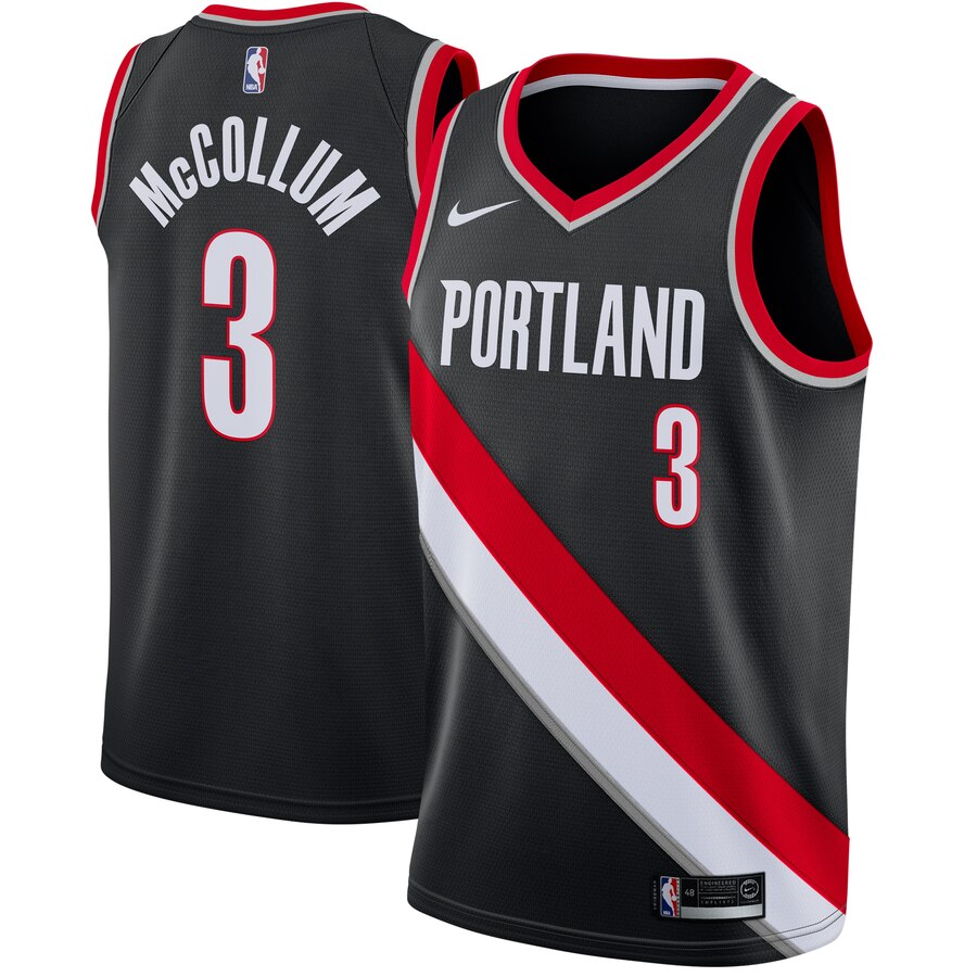 C.j. Mccollum Portland Trail Blazers Swingman Jersey Black - Icon Edition