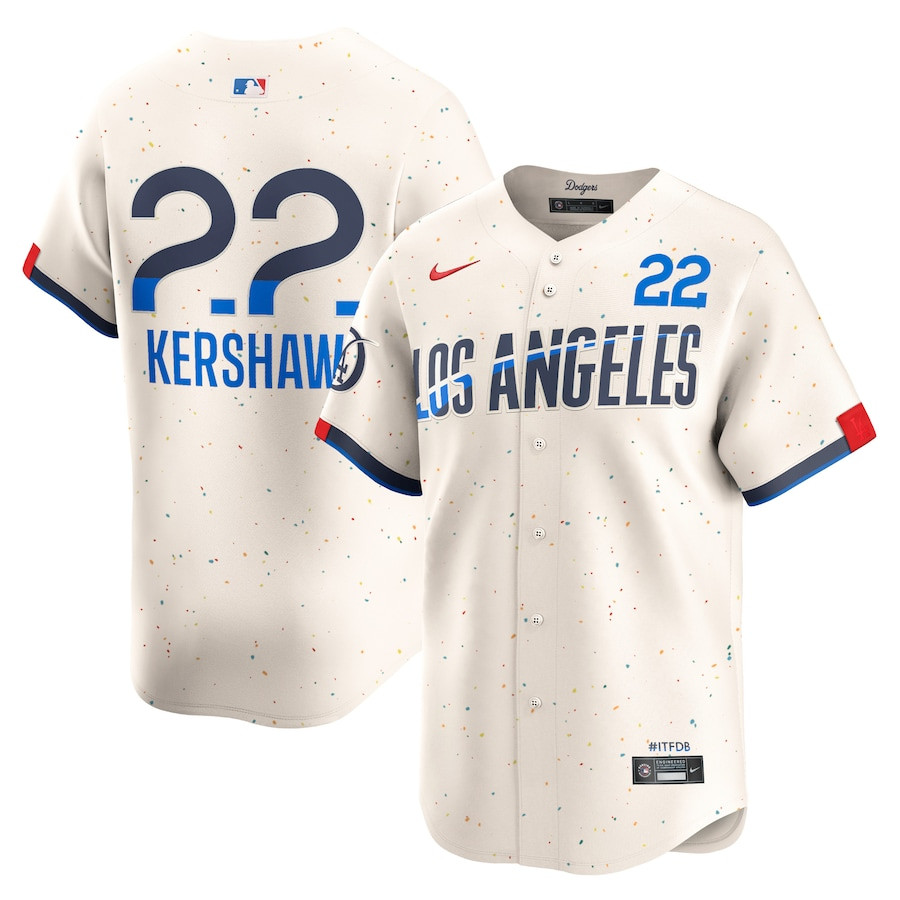 Clayton Kershaw 22 Los Angeles Dodgers 2024 City Connect Limited Men Jersey - Cream 
