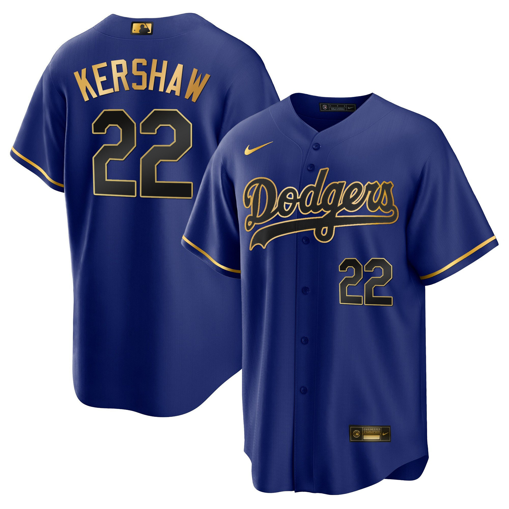 Clayton Kershaw 22 Los Angeles Dodgers Baseball Men Jersey - Cool Black Royal 